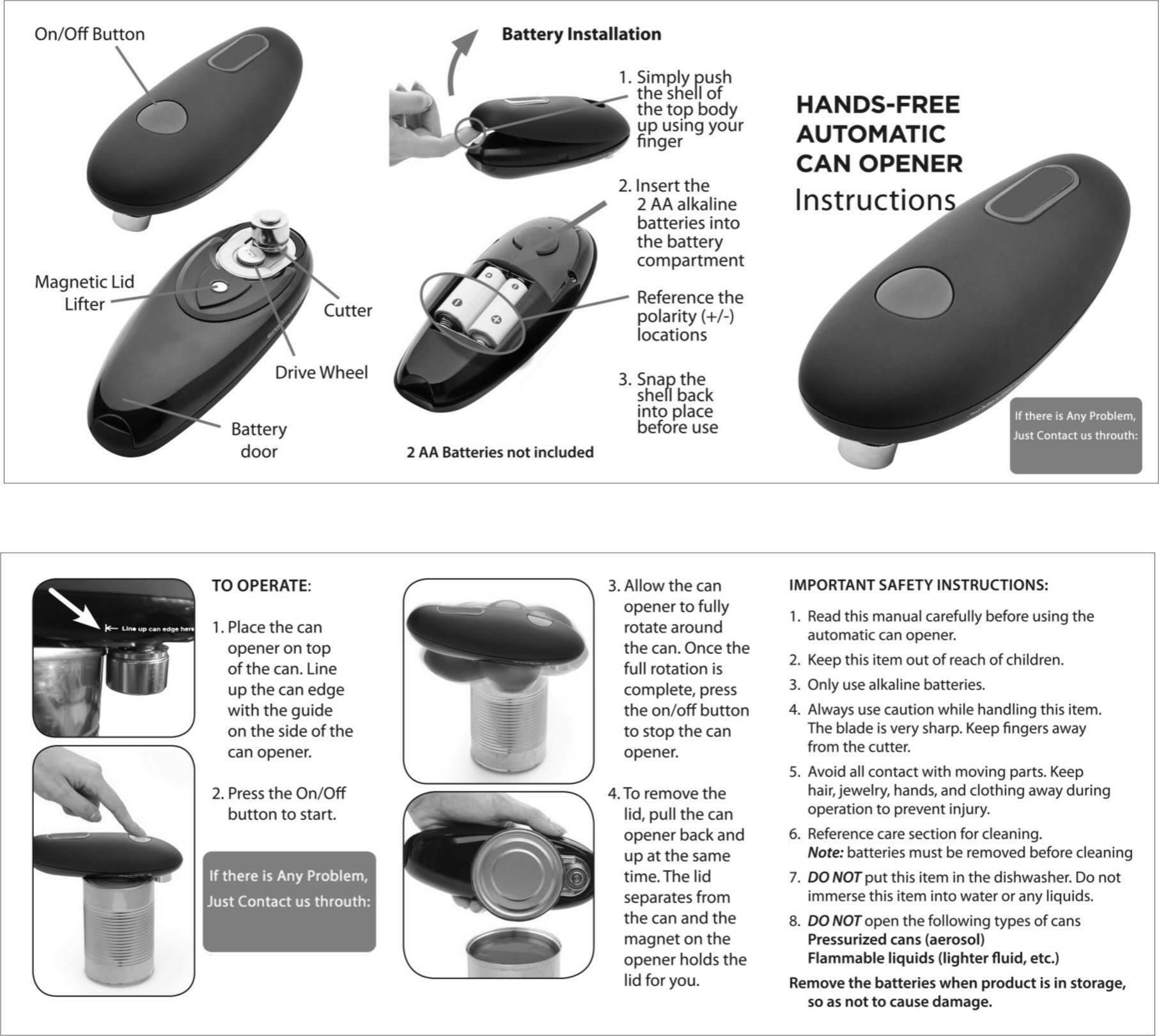 One-touch Electric Can Opener